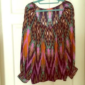 100% silk colorful Glam blouse